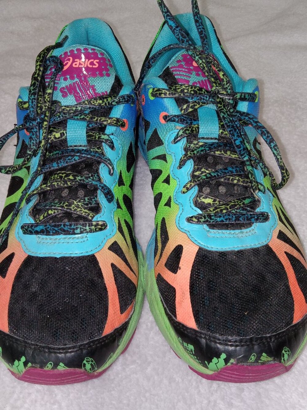 Womens ASICS Gel-Noosa Tri 9 Running Shoes Size 9 Triathlon Black Blue T458N - Picture 11 of 16
